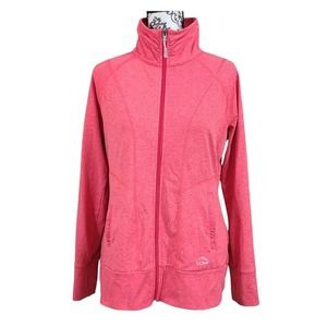 LL Bean‎ Medium Jacket Cotton Blend Full Zip Pink Peach Women's Running Athletic